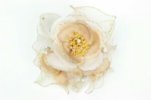  new goods corsage beige group pearl zirconia lame Rav leak .-n wedding formal made in Japan 