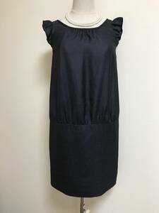  super-beauty goods * ruby rivet no sleeve One-piece made in Japan navy M*2788