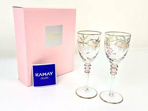 未使用　KAMAY　カメイガラス　ペア　ワイングラス　高さ約18㎝　ルーマニア製　IPGE-803 中古　現状品　返品不可