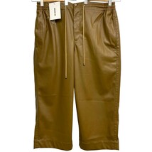 Hed Mayner　 22AW JUDO PANTS Brown Faux Leatherフェイクレザーストレッチワイド 商品番号：8069000083071_画像2