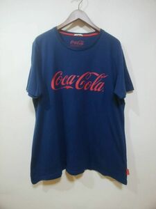 美品　★GU ジーユー CocaCoia プリント　半袖Tシャツ　ネイビー　サイズ XL