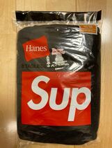 未使用☆ Supreme Hanes Tagless Tees (3 Pack) Blackシュプリーム ヘインズ タグレス Tシャツ 3パック ブラック_画像1