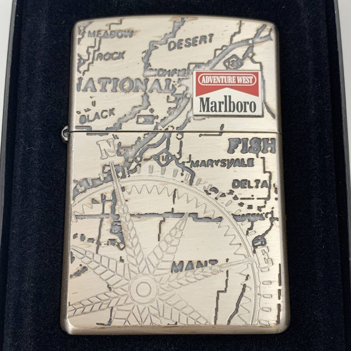 ライトブラウン/ブラック ZIPPO マルボロ ADVENTURE WEST 地図