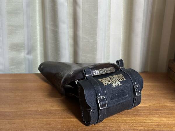 希少 VINTAGE BIANCHI SADDLE BAG ビアンキサドルバック 黒色