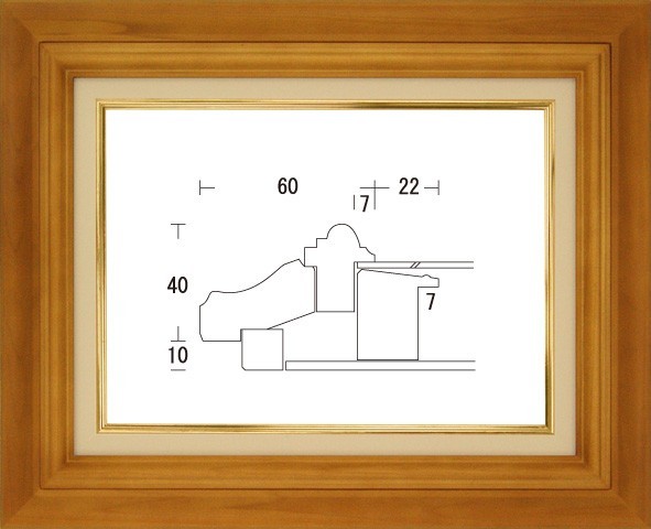 額縁 油彩額縁 油絵額縁 木製フレーム 不二型 セピア サイズF4号-