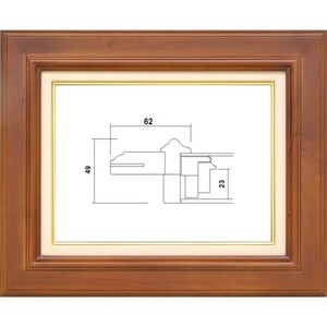 油彩額縁 油絵額縁 木製フレーム アクリル付 PF101F ブラウン サイズF3号