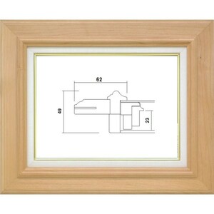 油彩額縁 油絵額縁 木製フレーム アクリル付 PF101F ナチュラル サイズF12号