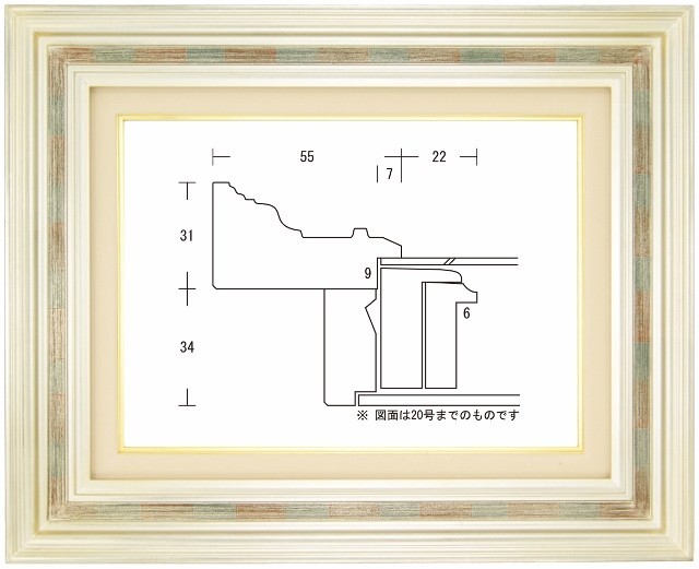 額縁 油彩額縁 油絵額縁 木製フレーム 回廊55 銀 サイズF4号 | JChere