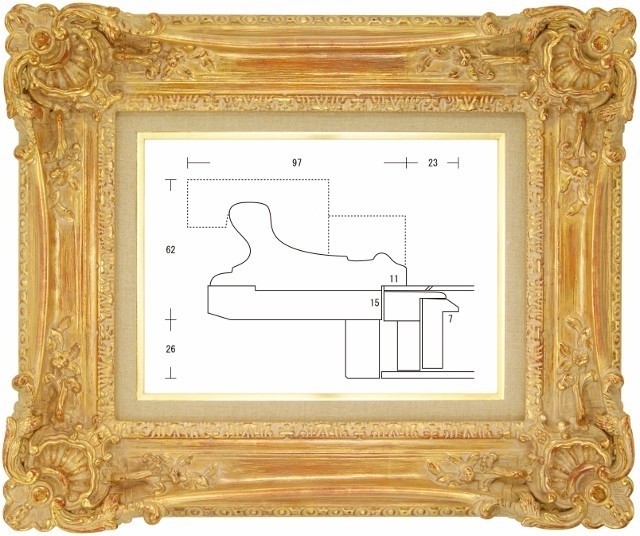 額縁 油彩額縁 油絵額縁 木製フレーム ルイ１５世 アンティーク金