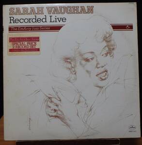 【JV079】SARAH VAUGHAN「Recorded Live」(2LP), 77 US Compilation　★ジャズ・ボーカル