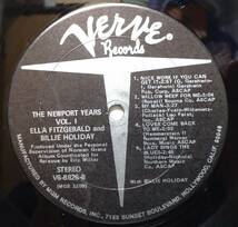 【JV076】ELLA FITZGERALD And BILLIE HOLIDAY「The Newport Years Volume I」, 73 US Reissue/シュリンク　★ジャズ・ボーカル_画像5