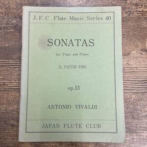 G-2690■楽譜■SONATAS for Flute and Piano op.13(フルートクラブ名曲シリーズ40)ヴィウァルディ作曲 フルートソナタ■昭和48年発行