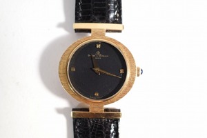  operation goods Baume & Mercier Baume&Mercier oval hand winding wristwatch K18YG 750 Gold black face lady's antique Vintage 