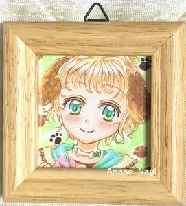 Art hand Auction オリジナル手描きイラスト ミニ額付き わんこ, コミック, アニメグッズ, 手描きイラスト