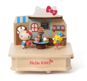Woonderful life　サンリオ　Sario　Hello kitty キティのデザート屋 原木製 オルゴール Music box