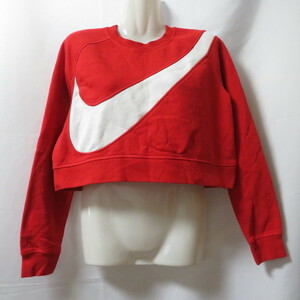  old clothes lady's S NIKE/ Nike big sushu Short sweatshirt long sleeve casual red CV8654-657