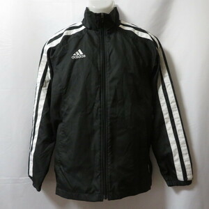 古着 メンズS adidas/アディダス 裏メッシュ ウインドブレーカージャケット トラックジャケット ブラック X48279