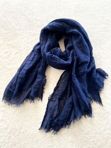 FRANCO FERRARI Italy made large size stole franc kofelali franc ko Ferrari navy dark blue indigo 