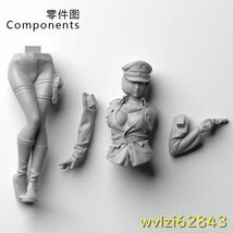 FU089: ★人気　Oceancomosミニチュア オリジナル 女性将校 1/35セクシーな女の子 軍用テーマ 樹脂未塗装モデルキットフィギュアgk_画像6