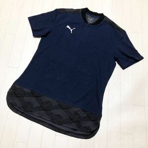 3414★① PUMA プーマ ボタンネック シャツ プルオーバー 切り替え US L メンズ ネイビー グレー ブラック