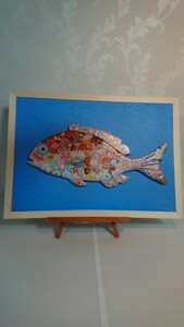 Art hand Auction Woodwork items (seven-colored red sea bream), handmade works, interior, miscellaneous goods, ornament, object
