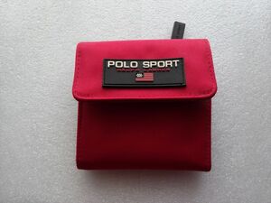 未使用 長期保管品 財布 ラルフ・ローレン ポロ・スポーツ ヴィンテージ 財布 赤 RALPH LAUREN POLO SPORT