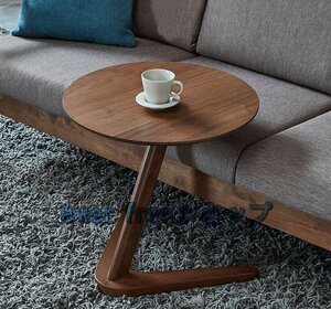 人気推薦 高級家具◆サイドテーブル 丸形 別荘 ナイトテーブル リビング 北欧 木製 コーヒーテーブル 贅沢