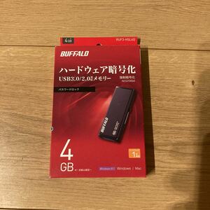 未使用　BUFFALO セキュリティーUSBメモリー 4GB RUF3-HSL4G ハードウェア暗号化　強制暗号化　バッファロー　USBフラッシュメモリ USB3.0