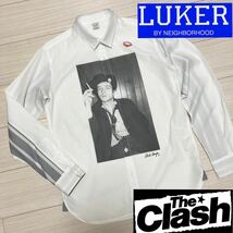 LUKERネイバーフッド■ジョーストラマー The Crash フォト シャツ M 白 LUKER BY NEIGHBORHOOD ROBERTA BAYLEY リップ 唇 定価23,760円_画像1