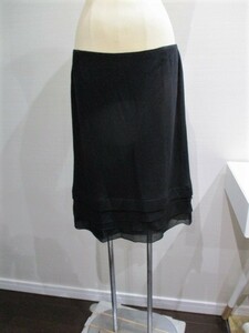 GRAZIA FAVA　黒　シルク使いウールスカート　サイズ44　送料無料