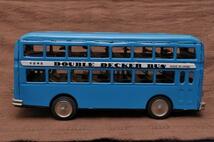 E455 2階建てバス DOUBLE DECKER BUS MF185 青 ブリキ_画像3