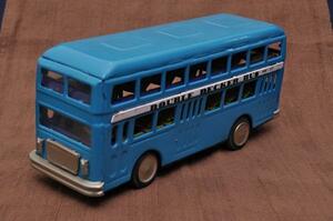 E455 2階建てバス DOUBLE DECKER BUS MF185 青 ブリキ