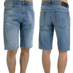 新品 直輸入 DIESEL ディーゼル スリムフィット ノーダメージ ストレッチ デニム ハーフパンツ W30インチ THOSHORT 00SD3U 084QN