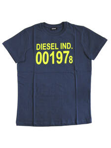 【ポスト投函配送】新品 直輸入 DIESEL ディーゼル キッズ 半袖 ロゴプリントTシャツ ネイビー 14Y（身長160cm相当）T-DIEGO 1978