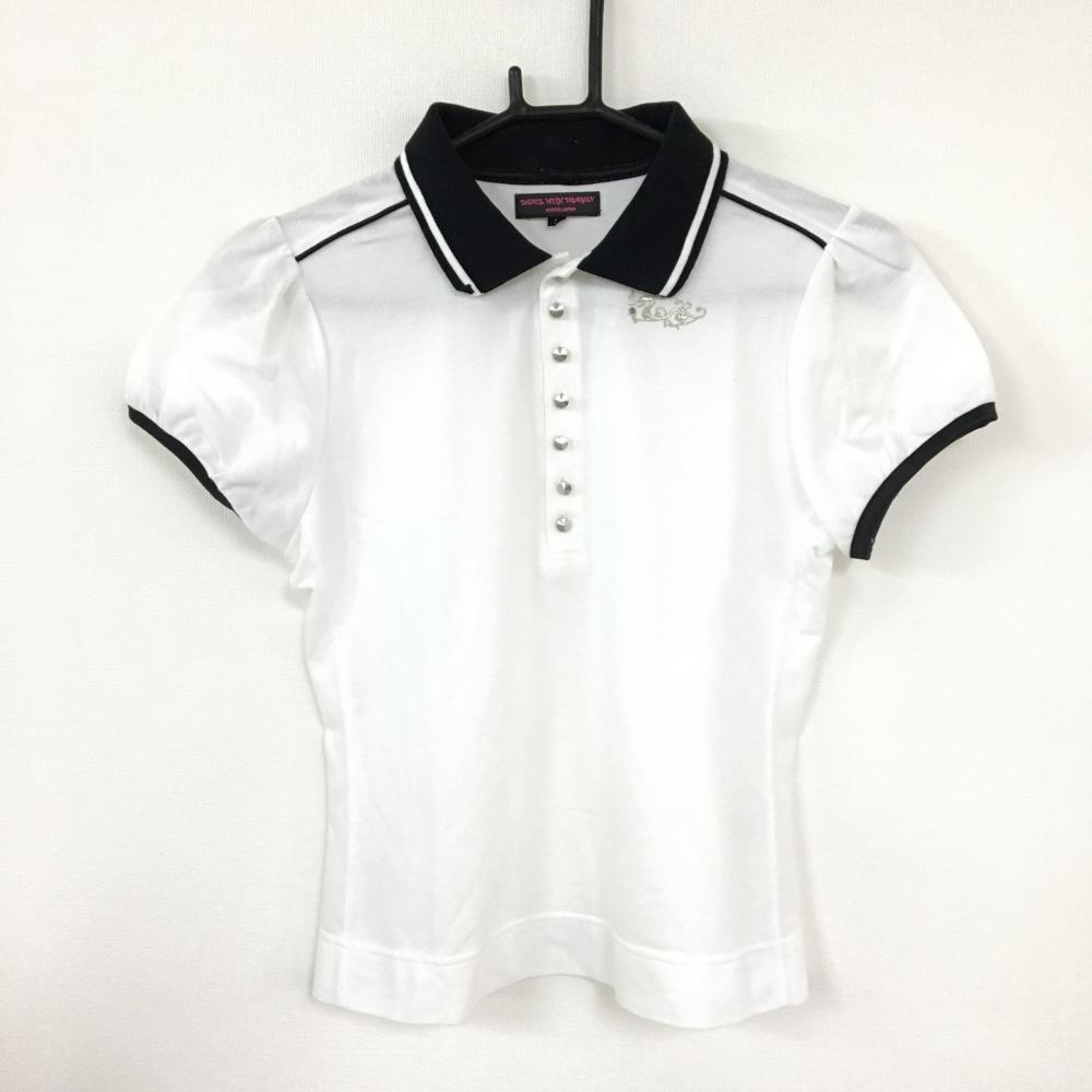 ダンスウィズドラゴン 半袖ポロシャツ ピンク×黒 袖口ライン 襟メッシュ スカル レディース 2(M) ゴルフウェア Dance With Dragon JChere雅虎拍卖代购 ★特価20%OFF★ダンスウィズドラゴン 半袖ポロシャツ ピンク×黒 袖口ライン 襟メッシュ スカル レディース 2(M) ゴルフウェア Dance With Dragon