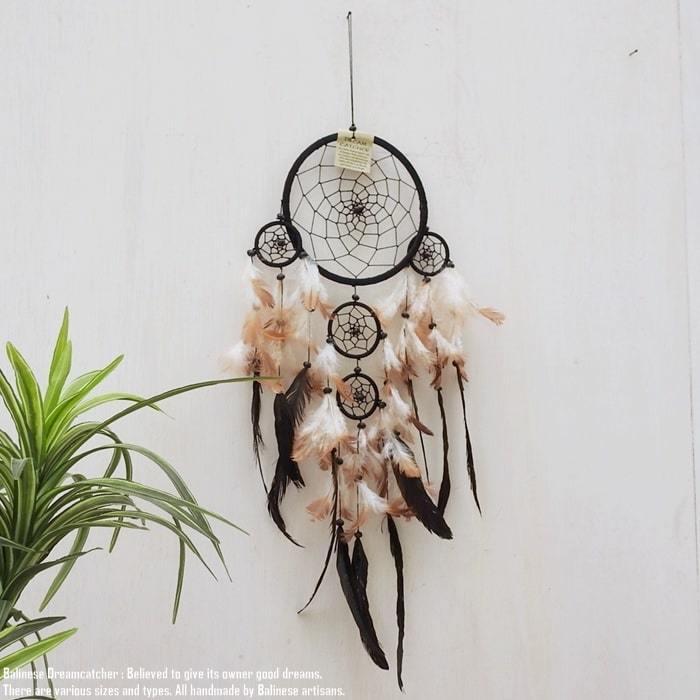 Dream Catcher Macrame Size L Width 16.5cm Length 70~74cm Black Wall Decor Boho Bohemian, Handmade items, interior, miscellaneous goods, panel, Tapestry