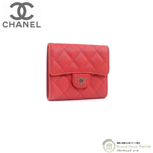 シャネル （CHANEL） キャビアスキン マトラッセ 三つ折り コンパクト 財布 AP0231 ピンク（新品）