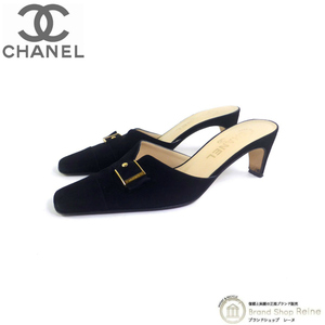 シャネル （CHANEL） スエード ミュール ココマーク シューズ 靴 #37 ブラック（中古）