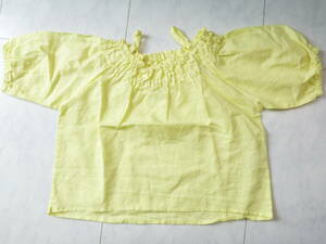 3000 jpy new goods CIAOPANIC TYPY( Ciaopanic tipi-)* yellow color yellow shoulder see . over blouse 110 120