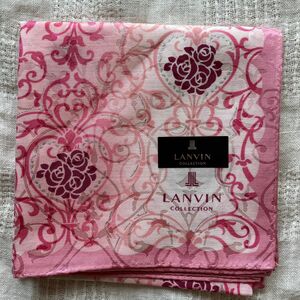 新品 LANVIN ランバン 大判ハンカチ　シルク　絹　コットン　綿　日本製