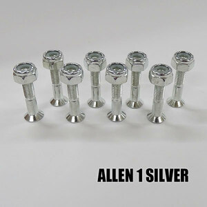 SW オリジナル HARD WARE/ハードウェア ALLEN 六角1インチ SILVER/シルバー スケートボード1台分 クリックポスト対応