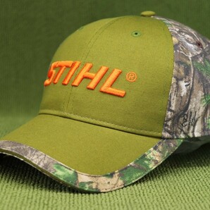 限定1新品US物 STIHL スティール スチール キャップ 帽子 オリーブxカモ迷彩 LOGOオレンジ 管0405nskaの画像1