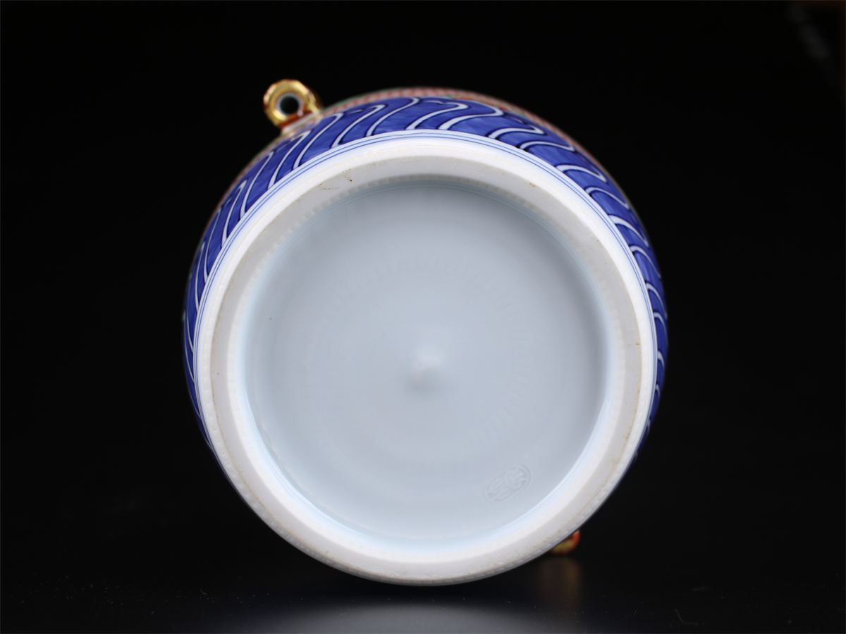 CA241 【三浦竹泉】造染付花鳥文水指/美品H! h | JChere雅虎拍卖代购