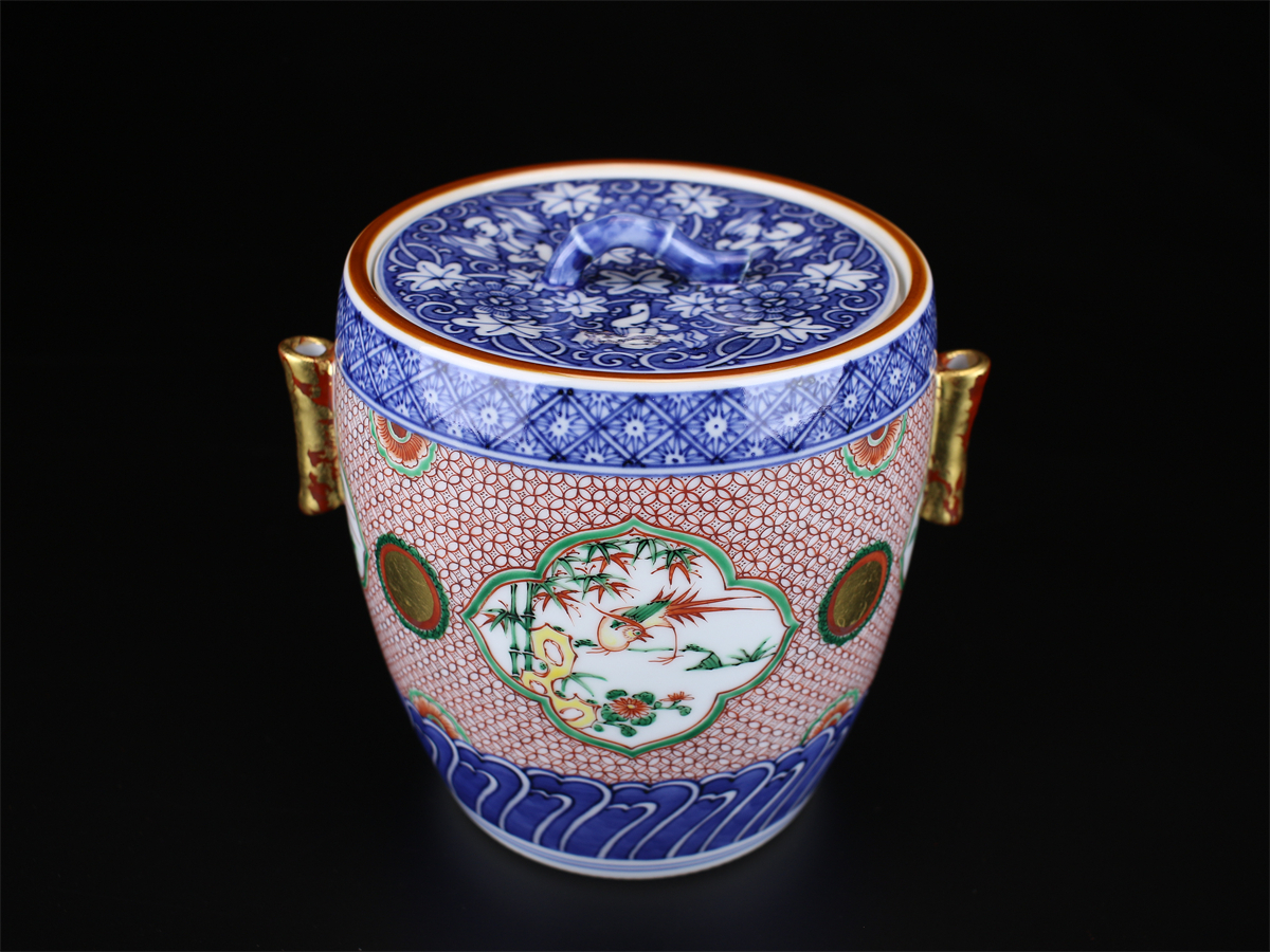 CA241 【三浦竹泉】造染付花鳥文水指/美品H! h | JChere雅虎拍卖代购