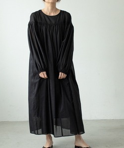  new goods Audrey and John wado cotton silk gya The - maxi One-piece black 