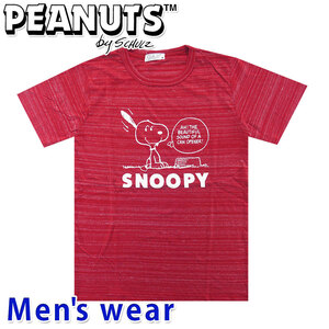 スヌーピー プリント 半袖 Tシャツ メンズ グッズ PEANUTS 犬 S1122-296A Sサイズ RE(レッド)