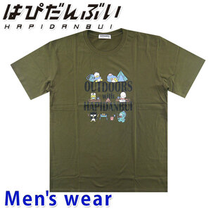 はぴだんぶい 半袖 Tシャツ メンズ ポチャッコ ペックル サンリオ グッズ HV1132-243B Lサイズ KH(カーキ)