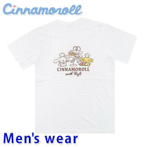 シナモロール 半袖 Tシャツ メンズ シナモン ロール サンリオ グッズ CR1132-246B Lサイズ WH(ホワイト)_画像1