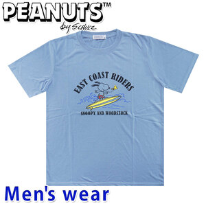 スヌーピー 半袖 Tシャツ メンズ ドライ 犬 グッズ PEANUTS MVS天竺 S1132-44B Lサイズ BL(ブルー)