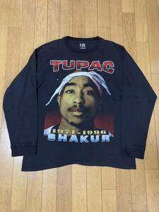 USA製 2PAC ロングTシャツ XL ブラック 黒 長袖Tシャツ TUPAC ロンT ビンテージ